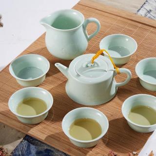 白沙溪·陶瓷茶具·鹤舞白沙青瓷茶壶套组