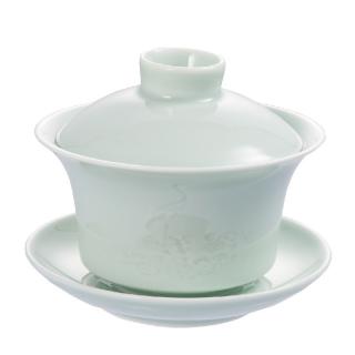 白沙溪·汝窑茶具 鹤舞白沙青瓷盖碗组