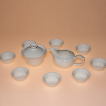 大茶网·10头盖碗·白瓷茶具