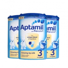 英国爱他美/Aptamil新版3段1-2岁进口婴儿牛奶粉 900g/罐*3罐