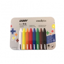 凌美LAMY 8色铁盒装2合1水溶性可擦儿童蜡笔 亮丽顺滑便抓握 一眼就会爱上的绘画工具