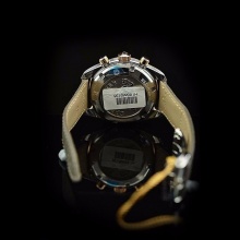 欧米茄Omega 中性男女款机械表 圆形钻石圈咖啡色38mm表盘 摺扣咖啡色表带个性时尚手表