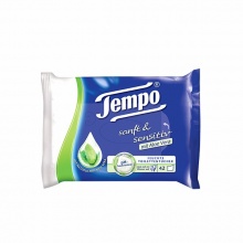 得宝/Tempo 芦荟保湿湿厕纸 敏感肌肤湿厕纸家庭简易装 42片/包*4