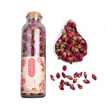 恋茶有方 圆形玻璃瓶装花茶系列（白菊花、枸杞、法兰西玫瑰、桂花 ）