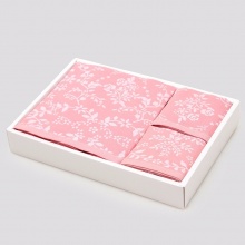 樱花双层纱布提花毛巾3件套礼盒