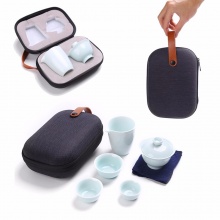 方然 青瓷盖碗系列 便携式旅行茶具套装