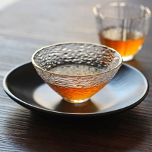 榆茗堂 日式创意锤纹玻璃品茗杯