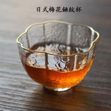榆茗堂 日式创意锤纹玻璃品茗杯