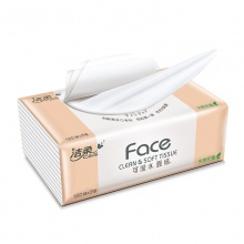 洁柔 抽纸巾face可湿水面纸餐巾纸天然无香3层120抽20包1箱装