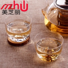 美芝丽 高档功夫茶具底水晶玻璃杯 2个装