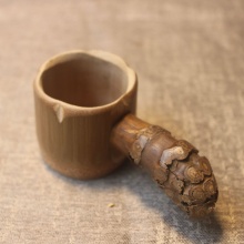  七月七 中式茶桌摆件滤茶器茶具配件苦竹根茶漏