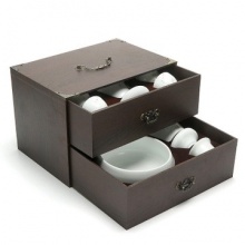 腾丰陶瓷 整套脂白11头陶瓷盖碗茶洗茶具礼盒装BCCJ-0125