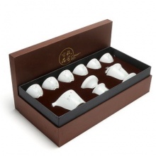 腾丰陶瓷 整套白瓷描金10头陶瓷茶具礼盒装BCSS-085