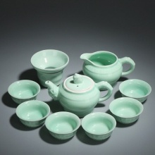 腾丰陶瓷 整套青瓷10头陶瓷茶具礼盒装QC-028