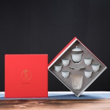康雅陶瓷 德化玉泥青白瓷纯色茶具套装礼盒装KYTZ0098000