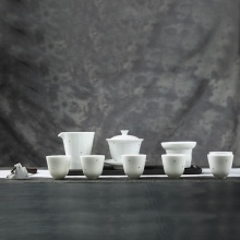 康雅陶瓷 德化高白瓷色釉洒金茶具套装礼盒装KYTZ-003700