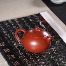 清砂壶影 宜兴原矿紫砂壶大红袍光素面传统茶壶ZD-H626-G03W6