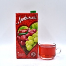 俄罗斯进口 喜爱牌 葡萄味果汁饮料 950ml*12盒
