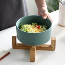 星米 北欧创意哑光色釉竹架子陶瓷餐具