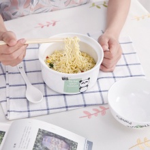 星米 日式卡通可爱陶瓷带手柄泡面杯碗