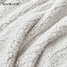 三利 法兰绒加厚珊瑚绒素色毛毯