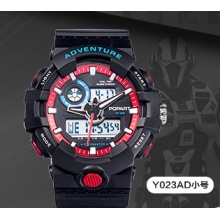 博艺 包邮时尚多功能防水运动双机芯电子手表（中）YAD-023