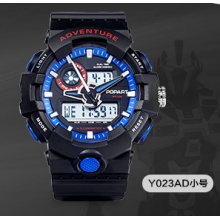 博艺 包邮时尚多功能防水运动双机芯电子手表（中）YAD-023